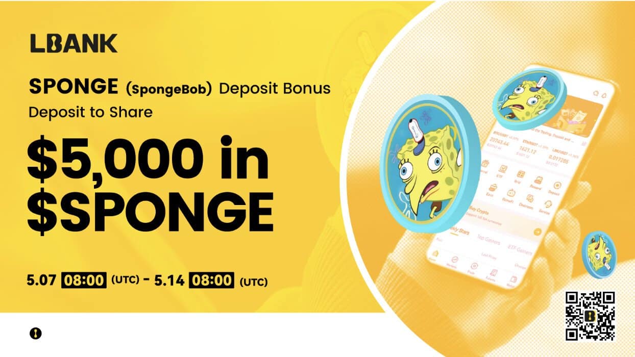 عملة SpongeBob تتغلّب على عملة Pepe وتسبقها إلى منصات التداول المركزية حيث تأكّد إدراجها على منصة LBank بعد ارتفاع سعرها بنسبة 1000% خلال ثلاثة أيام فقط